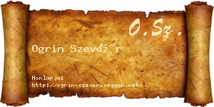 Ogrin Szevér névjegykártya